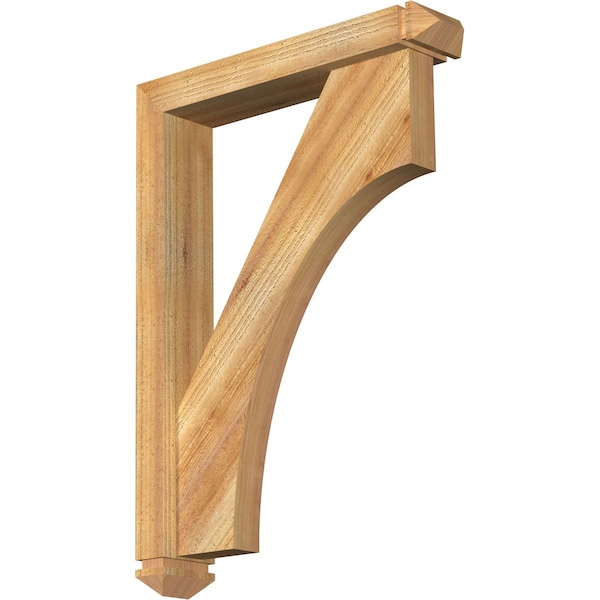 Ekena Millwork Westlake Arts and Crafts Rough Sawn Bracket w/ Offset Brace, Western Red Cedar, 4"W x 20"D x 28"H BKT0402X20X28WTL03RWR - main